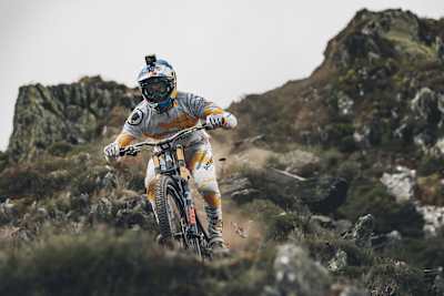Gee Atherton as seen during the filming of his The Knife Edge edit in 2021.