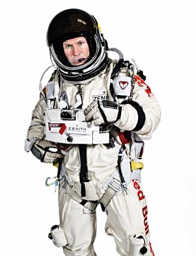 Baumgartner in his space suit. 
