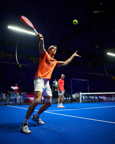 Juan Lebron during the quarter-finals of the Qatar Airways Premier Padel Finals Barcelona, Spain in December 2025. 