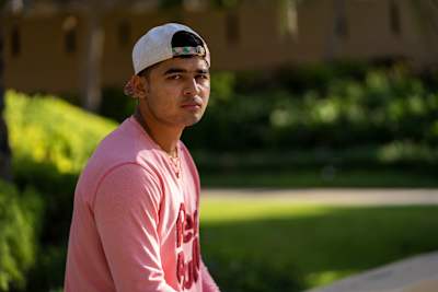 Riyan Parag takes time off between league matches.