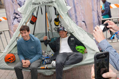 Alex Honnold and Jimmy Chin pictured together in Austin, Texas, USA on 11 March, 2018.