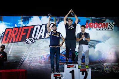 Winning drifters celebrating their success