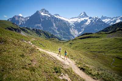Trail running along the Eiger loop.