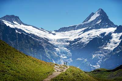 In the shadow of the 4,078m Schreckhorn: trail running can't get more epic.