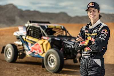 Seth Quintero posing for a photo in Dubai for Rally Dakar 2023, UAE on December 6, 2022.