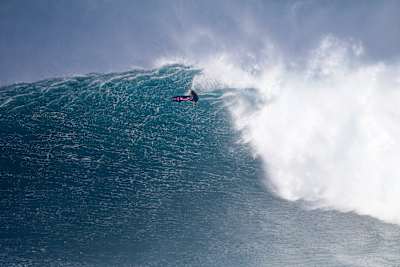 Kai Lenny surfs big waves in Pe'ahi, HI, USA on January 22, 2020