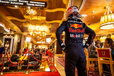 F1 driver Sergio Checo Perez in the Wynn Las Vegas hotel casino in Las Vegas.