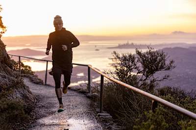 Dylan Bowman runs on Mount Tamalpais near San Francisco, California.
