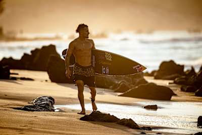 Italo Ferreira is seen in Baia Formosa, Brazil