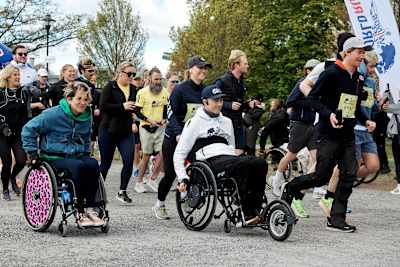 Participants at the Wings for Life World Run on Djurgården in Stockholm May 4th 2025.