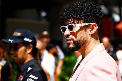 Bad Bunny on a visit to the F1 Grand Prix in Miami