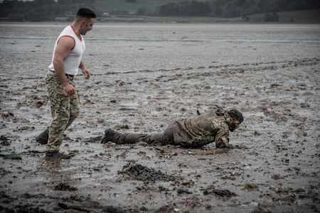 Ross getting trained by the Marines