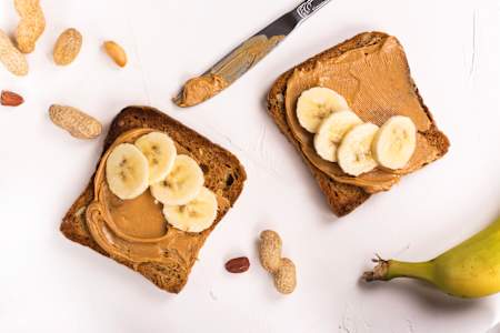 High in carbs and protein, peanut butter on toast is a great post-run snack