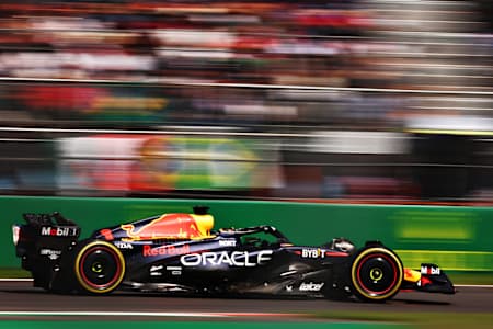 Max Verstappen on the track during the F1 Grand Prix of Mexico
