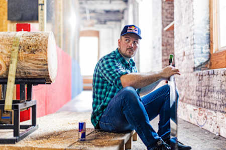 Matt Cogar prepares his gear