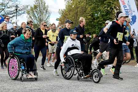 Participants at the Wings for Life World Run on Djurgården in Stockholm May 4th 2025.