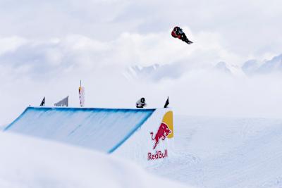 Valentino Guseli performs at the Laax Open in Laax, Switzerland on January 21, 2023.  