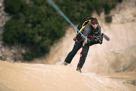 Brett Lowell seen during the filming of the movie The Dawn Wall in Yosemite Valley, CA, United States in January, 2015.