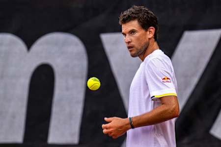 Dominic Thiem of Austria is seen during the Salzburg Open in Salzburg, Austria on July 5, 2022. 