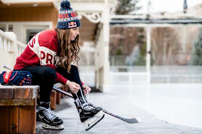 Hilary Knight prepares to skate in Sun Valley, Idaho