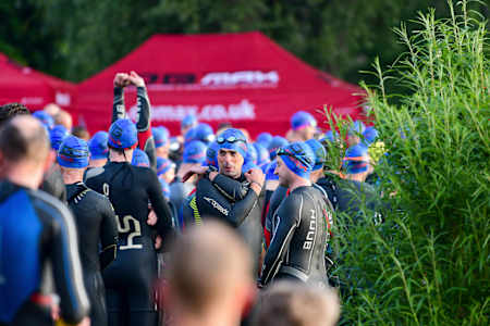 At just under 20°C, the water's not too cold for an early-season tri