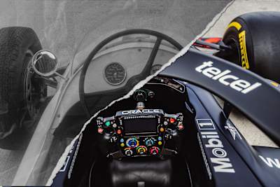 F1黎明期と現代ではコックピット環境にも隔世の感がある