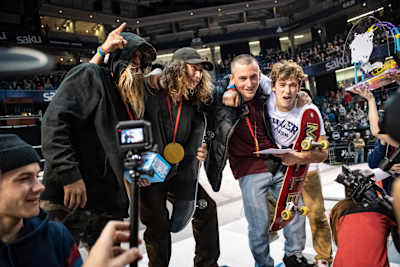 Simple Session 19 winners' podium.