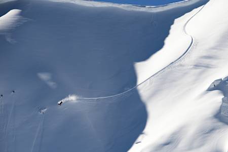 Travis Rice rides in the Kootenay Valley of British Colombia, Canada