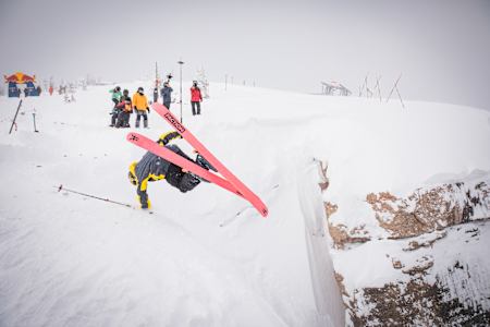 Alex Hall competes at Kings and Queens of Corbet's at Jackson Hole Mountain Resort in Jackson, WY, USA on February 18, 2021. 