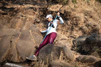 Trail runners participate in Deccan Ultra in the Western Ghats of India.