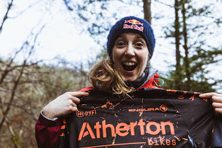 Rachel Atherton poses for a portrait in the Dyfi in Wales on the January 12, 2018.