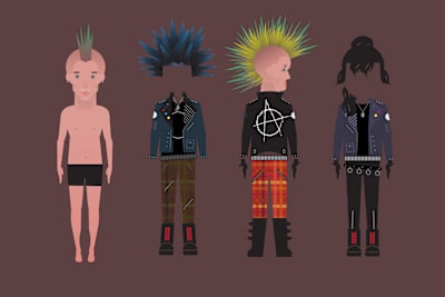 The original UK punk scene shot off in many directions. One of its most enduring sub-genres is its mohican-bedecked anarcho scene (think Crass) and the fashion it birthed.