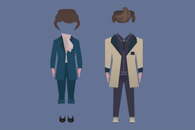 Ilustración de la moda de la subcultura juvenil británica de los años 50, los Teddy boys