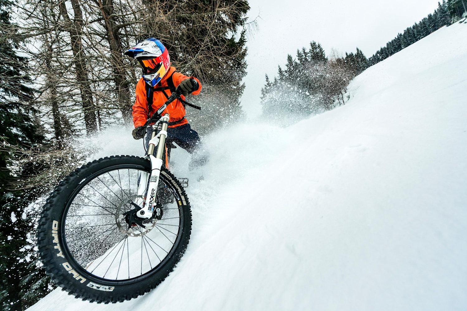 winter mountain biking