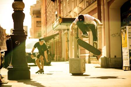 Maxim Habanec during the film project 'Skate of Mind' in St. Petersburg, Russia on July 25, 2016.