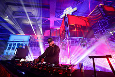 Andre Power during his set at the Red Bull Hub for Red Bull Unlocked in Detroit in 2023. 