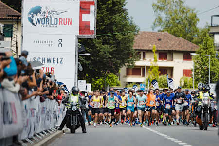 Teilnehmer des Wings for Life World Run 2022 in Zug, Schweiz