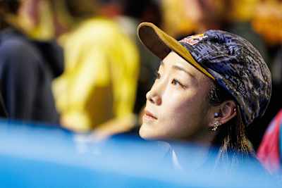 Jain Kim of Korea competes during the women's lead climbing semi-finals of the IFSC Climbing World Championships on August 6, 2023 in Bern, Switzerland. 