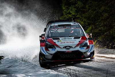 Elfyn Evans on day 3 during the World Rally Championship Sweden in Torsby, Sweden on February 15, 2020.