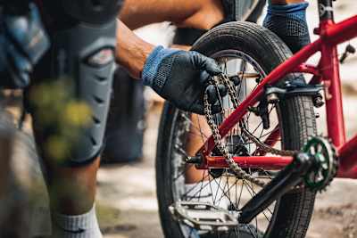 Bike Maintenance at the Red Bull UCI Pump Track World Championship Qualifier in Edinburgh, Scotland.  