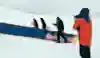 Jesper Tjäder completes world record for longest rail grind on skis in Åre Sweden in May 2022.  