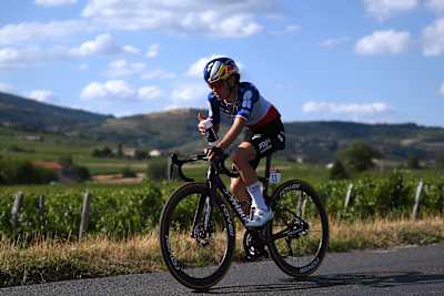 French rider Célia Gery of FDJ UNITED-SUEZ competes during the  fifth stage of the Tour de France Femmes 2026.