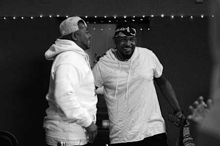 A photo of Twista and Mad Lion in the studio for Red Bull Music Studios Sessions: The Twista Edition.