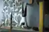 Kochi fitness trainer Nipun Viju performs calisthenics exercises in a gym.