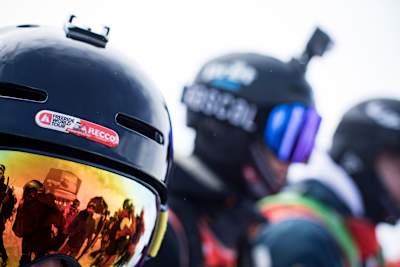 Every rider has to wear complete avalanche gear, including avalanche beacon, shovel and probe and even an avalanche airbag backpack.