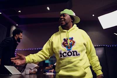 A photo of Twista arriving in the studio for Red Bull Studio Sessions: The Twista Edition.