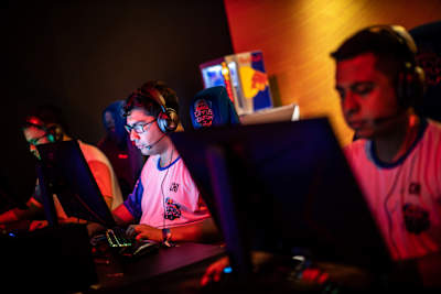 Team Chile play in the group stage of the Red Bull Campus Clutch World Final in São Paulo, Brazil on December 13, 2022
