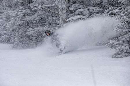 Jesse Agustinus on Mount Washington at the Red Bull Slide In Tour