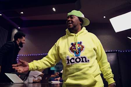 A photo of Twista arriving in the studio for Red Bull Studio Sessions: The Twista Edition.