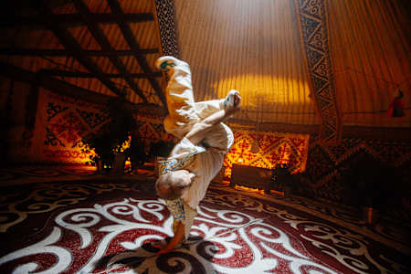 Red Bull BC One Cypher Teaser with B-Boy Amir Backstage in Almaty, Kazakhstan on May 10, 2022. 